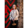 Mittelalterbluse mit Spitze "Bettina" Hanffarben XL