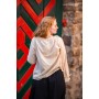 Mittelalterbluse mit Spitze "Bettina" Hanffarben XXXL