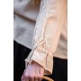 Mittelalterbluse mit Spitze "Bettina" Hanffarben XXXL