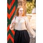 Mittelalterbluse mit Spitze "Bettina" Hanffarben XXXL