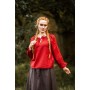Mittelalterbluse mit Spitze "Bettina" Rot S
