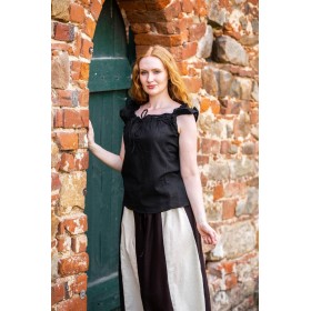 Sommerbluse mit Rüsche "Lotte" Schwarz M
