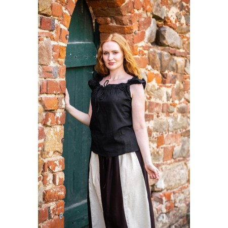 Sommerbluse mit Rüsche "Lotte" Schwarz XXXL