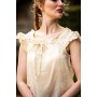 Sommerbluse mit Rüsche "Lotte" Natur S