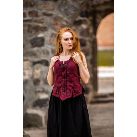Miederweste mit Stickerei "Selma" Rot XXL