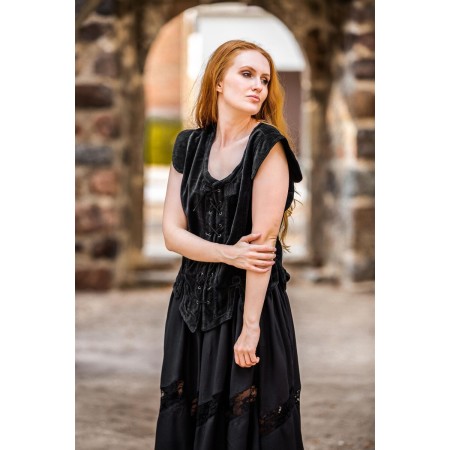 Samt-Miederweste "Adrienne" Schwarz L