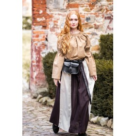 Mittelalterrock "Dana" Dunkelbraun/Natur XXXL