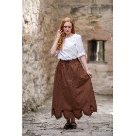 Mittelalterrock mit Stickerei "Svenja" Tabakbraun XXXL