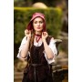 Mittelalter-Bundhaube "Claire" Rot