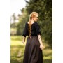 Mittelalter Kurzarmbluse "Vera" Schwarz XXL