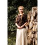 Mittelalter Kurzarmbluse "Vera" Dunkelbraun L