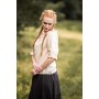 Mittelalter Kurzarmbluse "Vera" Hanffarben XS