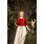 Mittelalter Kurzarmbluse "Vera" Rot XS