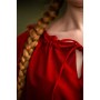 Mittelalter Kurzarmbluse "Vera" Rot S