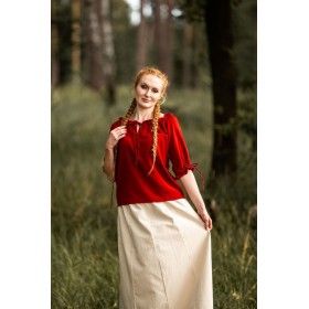 Mittelalter Kurzarmbluse "Vera" Rot XL