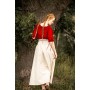 Mittelalter Kurzarmbluse "Vera" Rot XL