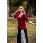 Kurzarm-Rüschenbluse "Bea" Bordeaux S