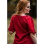 Kurzarm-Rüschenbluse "Bea" Bordeaux S