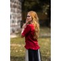Kurzarm-Rüschenbluse "Bea" Bordeaux L