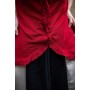 Kurzarm-Rüschenbluse "Bea" Bordeaux XL