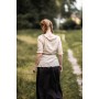 Kurzarm-Rüschenbluse "Bea" Hanffarben S