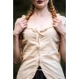 Kurzarm-Rüschenbluse "Bea" Hanffarben XXXL