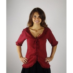 Mittelalter Kurzarmbluse "Gabriela" Rot L