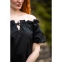Mittelalter Kurzarmbluse "Verena" Schwarz S