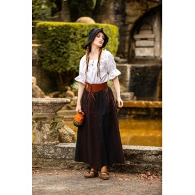 Mittelalter Kurzarmbluse "Verena" Weiß XL