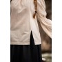 Klassische mittelalter-Baumwollbluse "Coletta" Natur XXL