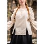Klassische mittelalter-Baumwollbluse "Coletta" Natur XXL