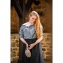 Mittelalter Kurzarmbluse "Verena" Taubenblau XXL