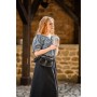 Mittelalter Kurzarmbluse "Verena" Taubenblau XXL