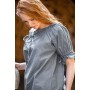 Mittelalter Kurzarmbluse "Verena" Taubenblau M