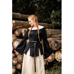 Klassische Mittelalterbluse "Emma" Schwarz L/XL