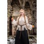 Klassische mittelalter-Baumwollbluse "Coletta" Natur S/M