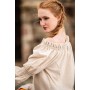 Klassische mittelalter-Baumwollbluse "Coletta" Natur S/M