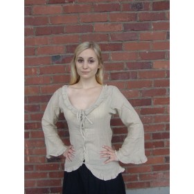 Rüschenbluse "Thea"Hanffarben XXXL