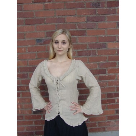 Rüschenbluse "Thea"Hanffarben XXXL