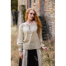Mittelalterbluse "Edith" Hanffarben M