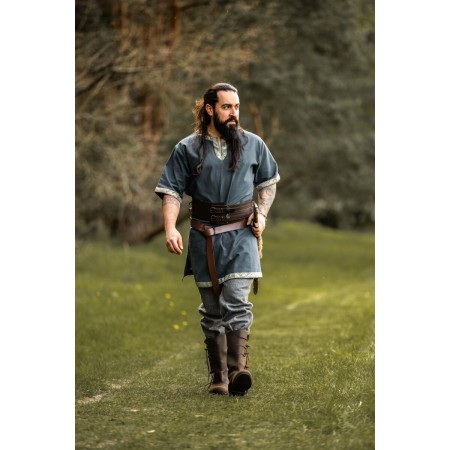 Wikinger Tunika kurzarm "Njal" Blau XL