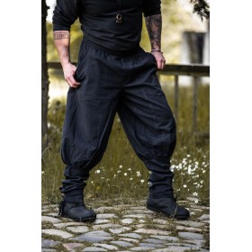 Hose "Tiago" mit Beinschnürung Schwarz XXXL