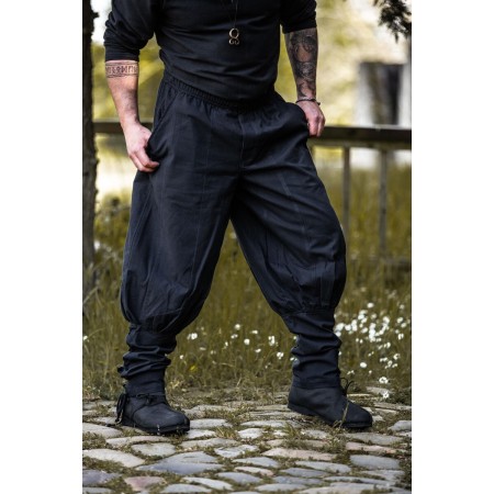 Hose "Tiago" mit Beinschnürung Schwarz M