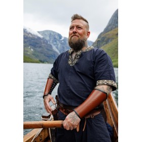 Kurzarmtunika mit Bordüre "Richard" Schwarz L