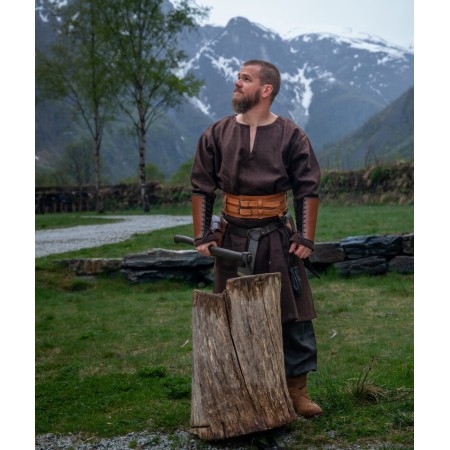 Wikinger Wolltunika "Olvisson" Braun S