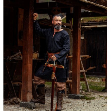 Wikinger Wolltunika "Olvisson" Schwarz M