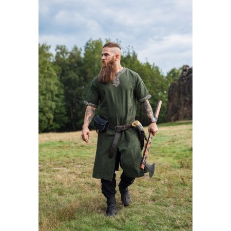 Kurzarmtunika mit Bordüre "Richard" Grün XL