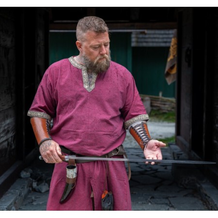 Kurzarmtunika mit Bordüre "Richard" Rot XL