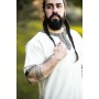 Kurzarmtunika mit Bordüre "Richard" Natur M