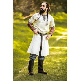 Kurzarmtunika mit Bordüre "Richard" Natur L